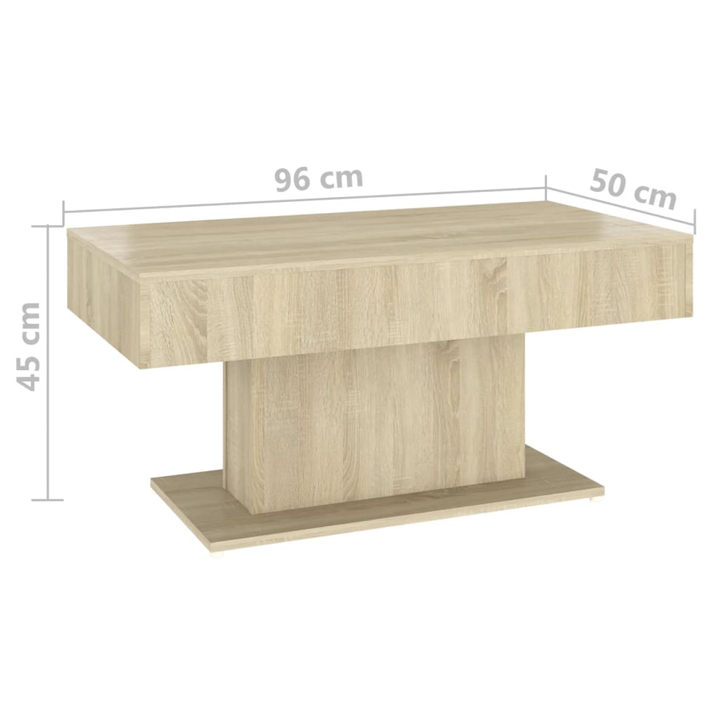 vidaXL Couchtisch Sonoma-Eiche 96x50x45 cm Holzwerkstoff