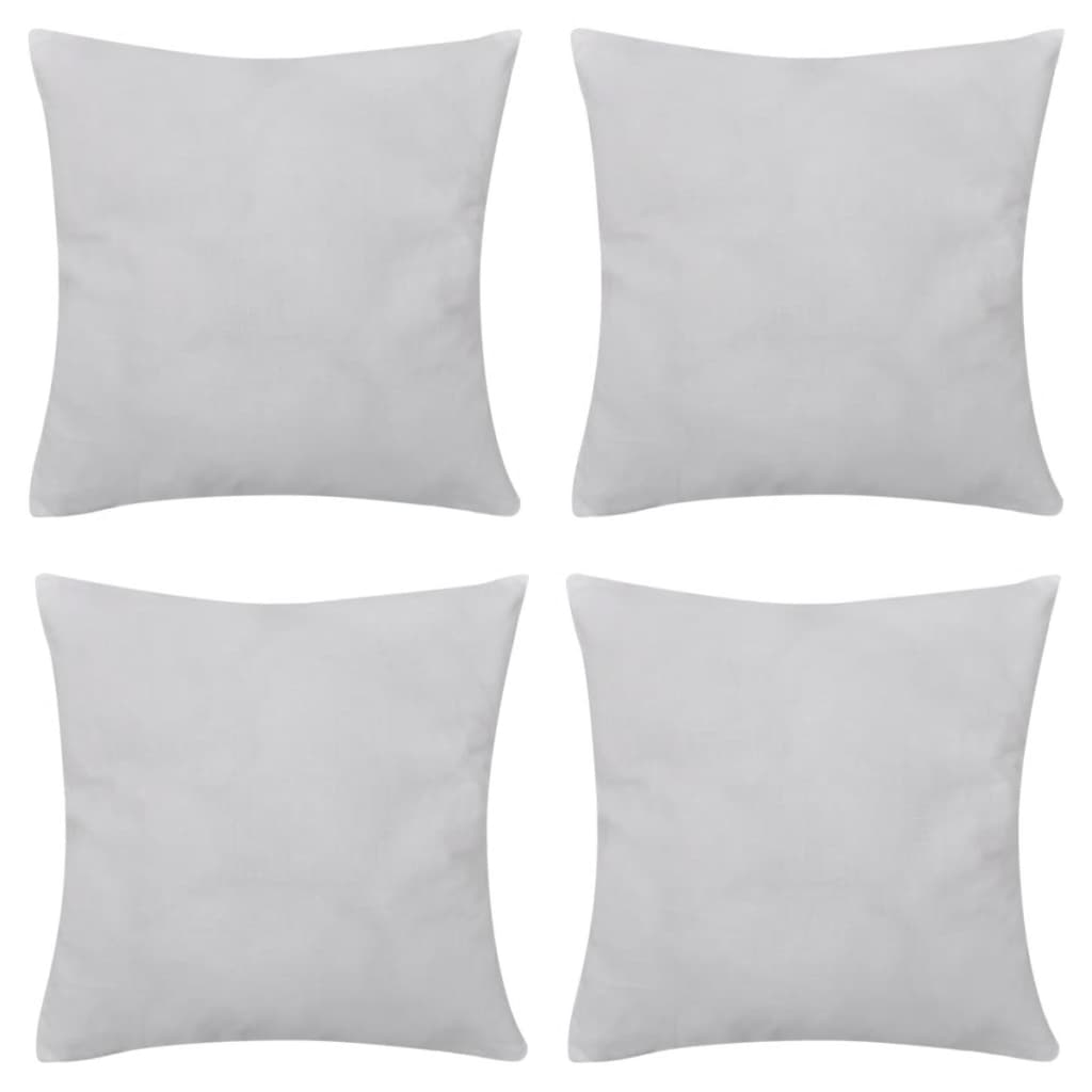4 Kissenbezüge Weiß Baumwolle 40 x 40 cm