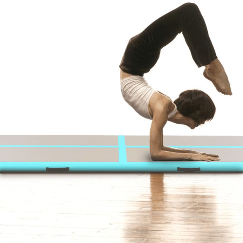 vidaXL Aufblasbare Gymnastikmatte mit Pumpe 500×100×10 cm PVC Grün