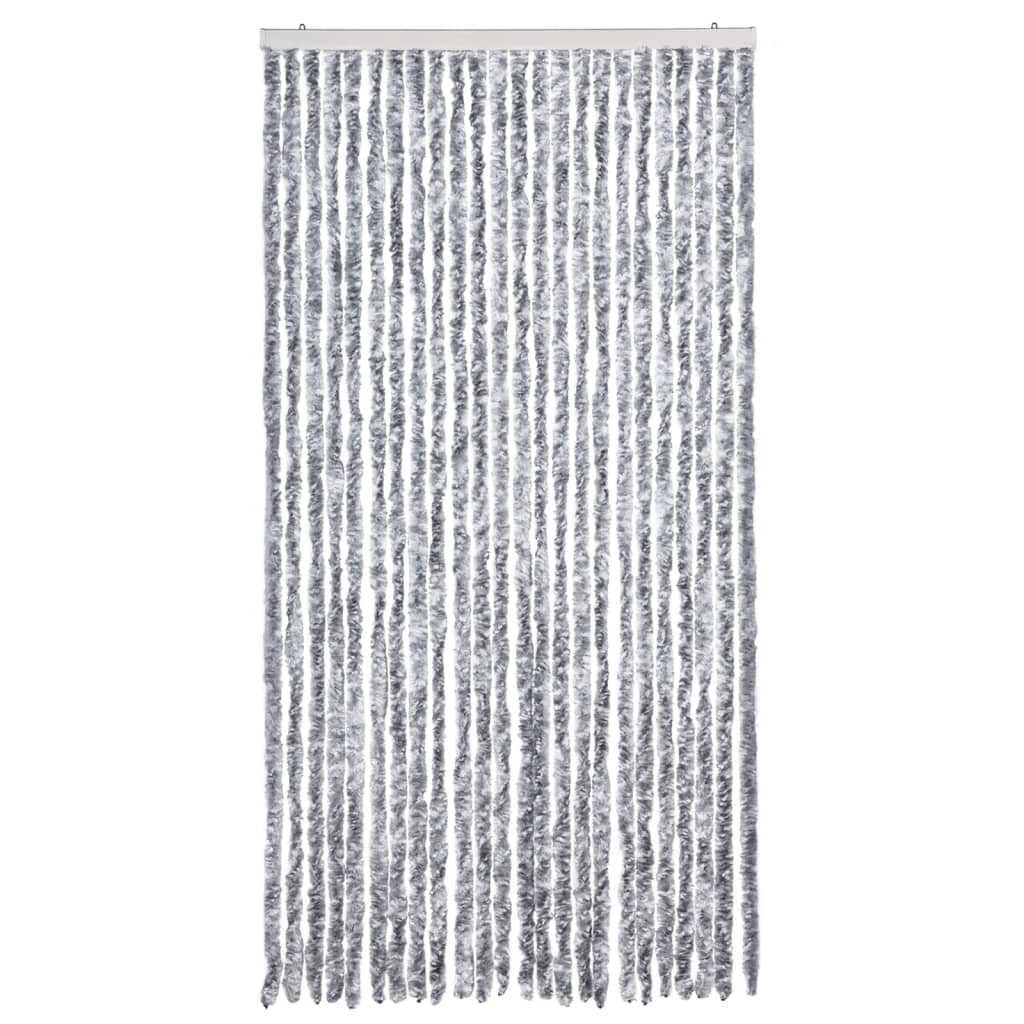 vidaXL Insektenschutz-Vorhang Weiß und Grau 100x220 cm Chenille