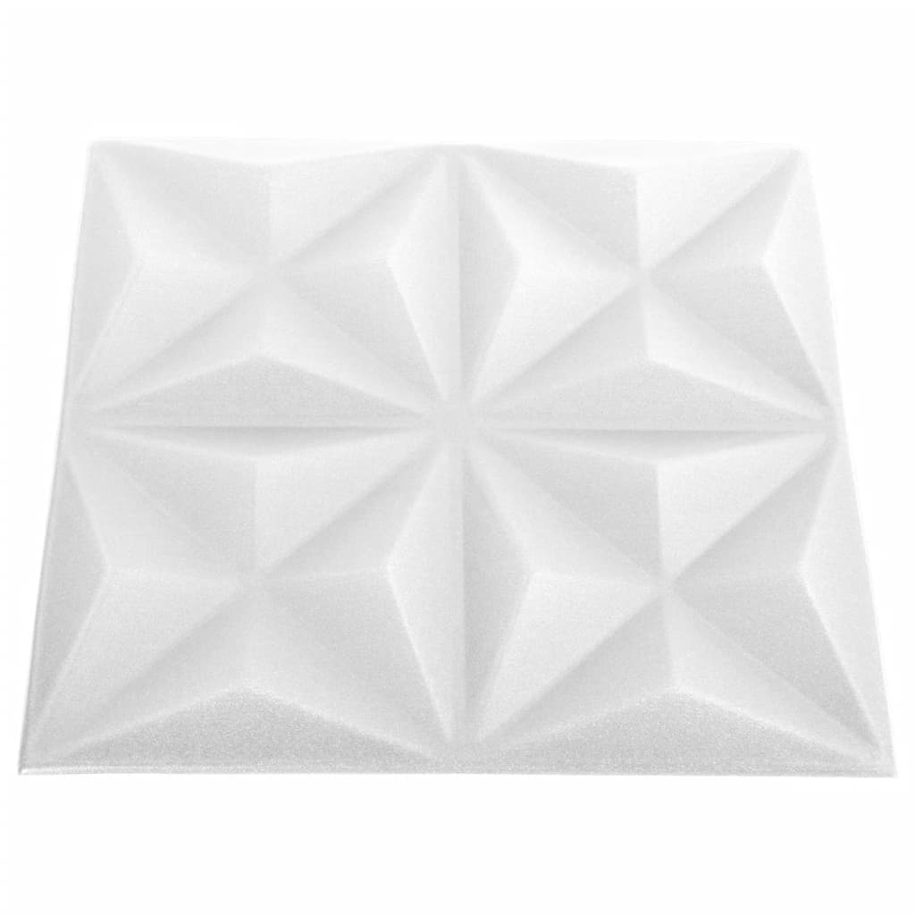 vidaXL 3D-Wandpaneele 24 Stk. 50x50 cm Origami Weiß 6 m²