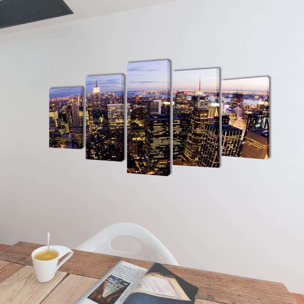 Bilder Dekoration Set Vogelperspektive auf New York 100 x 50 cm