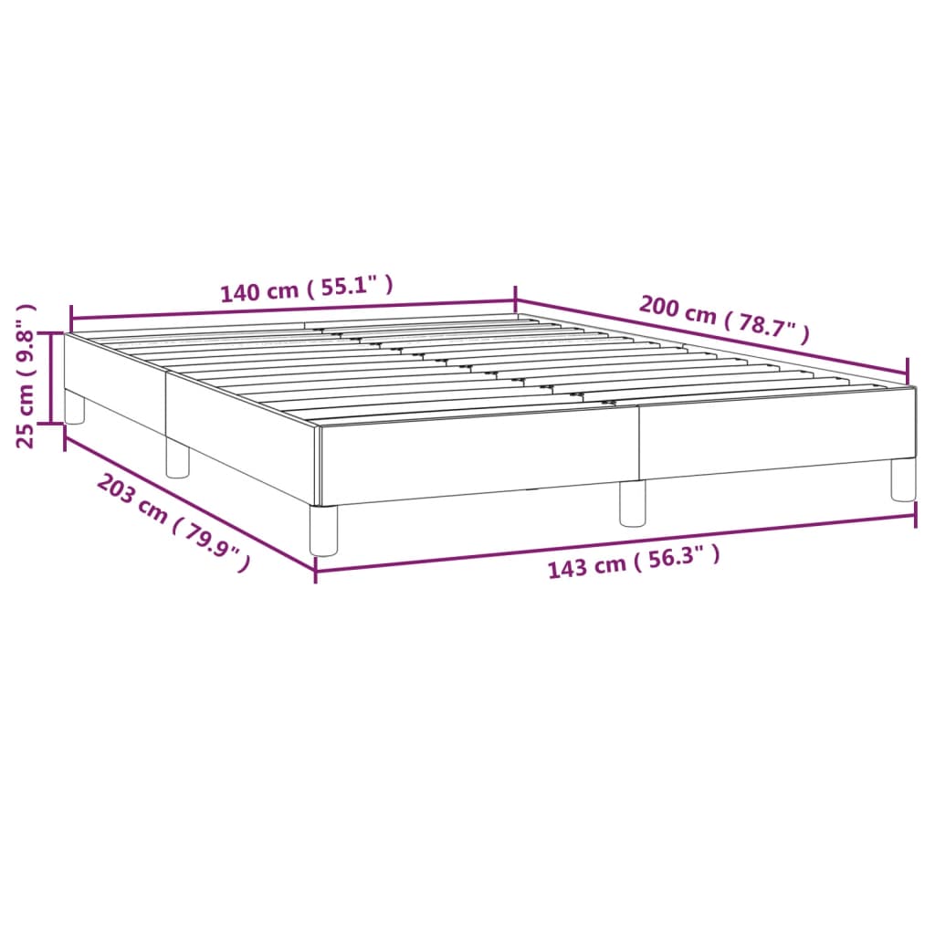 vidaXL Bettgestell ohne Matratze Dunkelbraun 140x200 cm Stoff