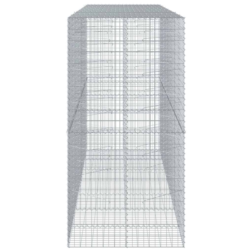 vidaXL Gabione mit Deckel 350x100x200 cm Verzinktes Eisen