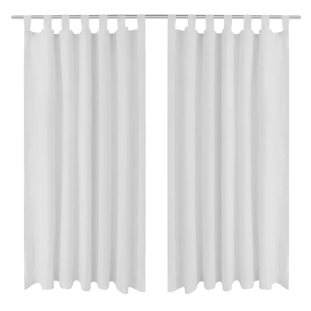 Vorhänge Gardinen aus Satin 2-teilig 140 x 175 cm Weiß