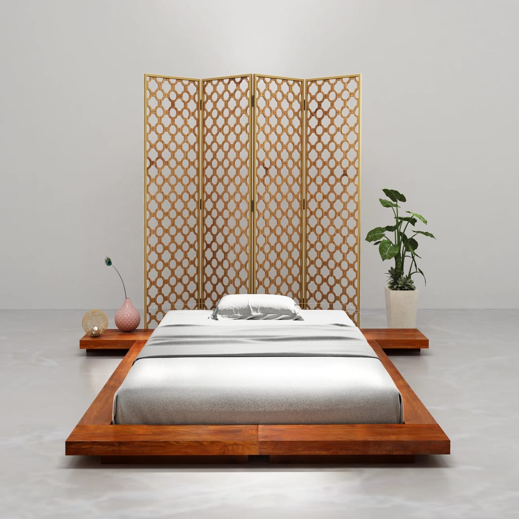 vidaXL Futonbett Japanisch Akazie Massivholz 100x200 cm