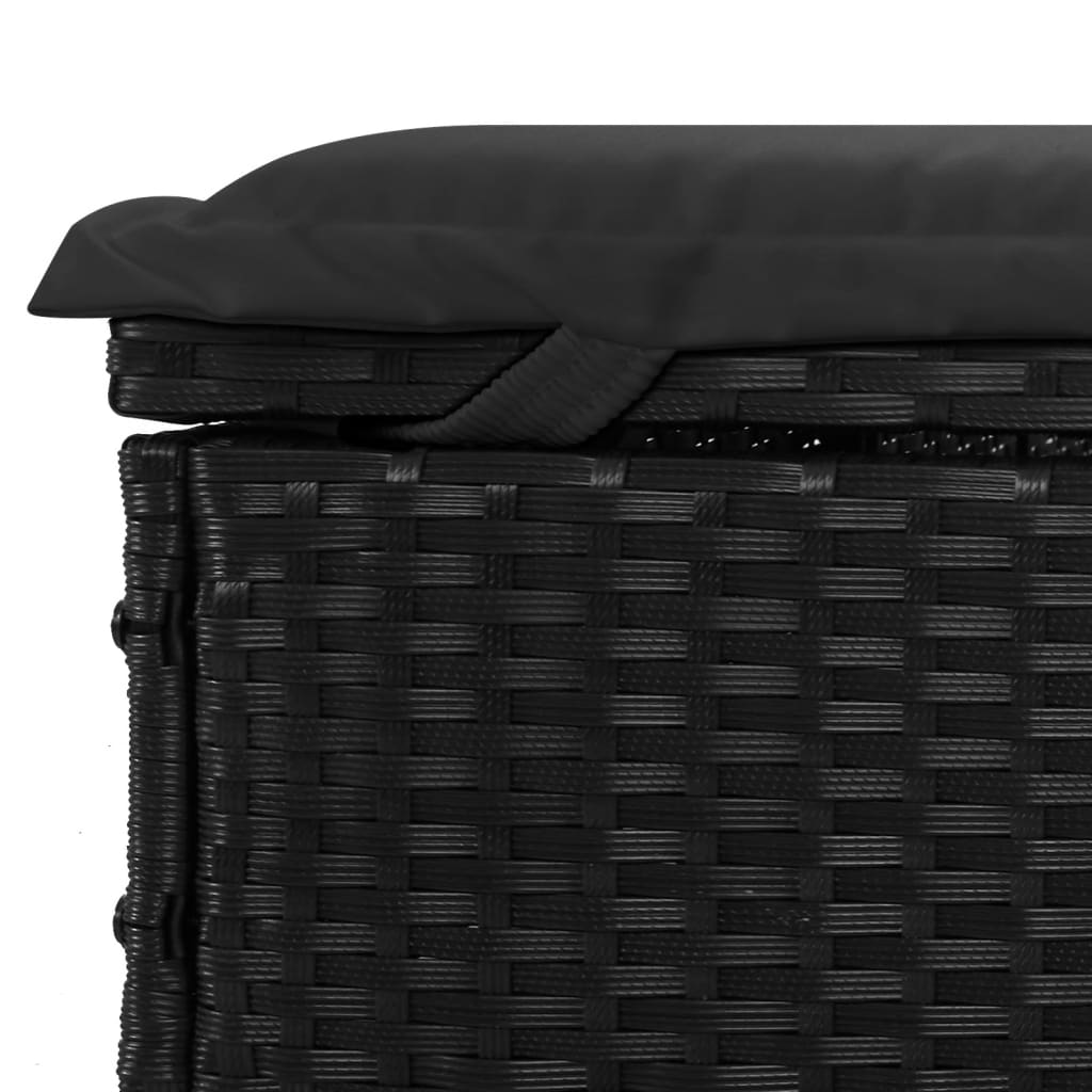 vidaXL Sonnenliege 1 Stk. mit Tisch Schwarz Poly Rattan