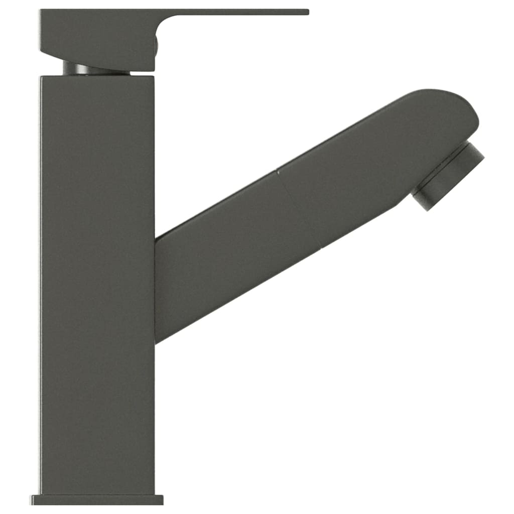 vidaXL Waschbeckenarmatur mit Herausziehbarer Brause Grau 157x172 mm