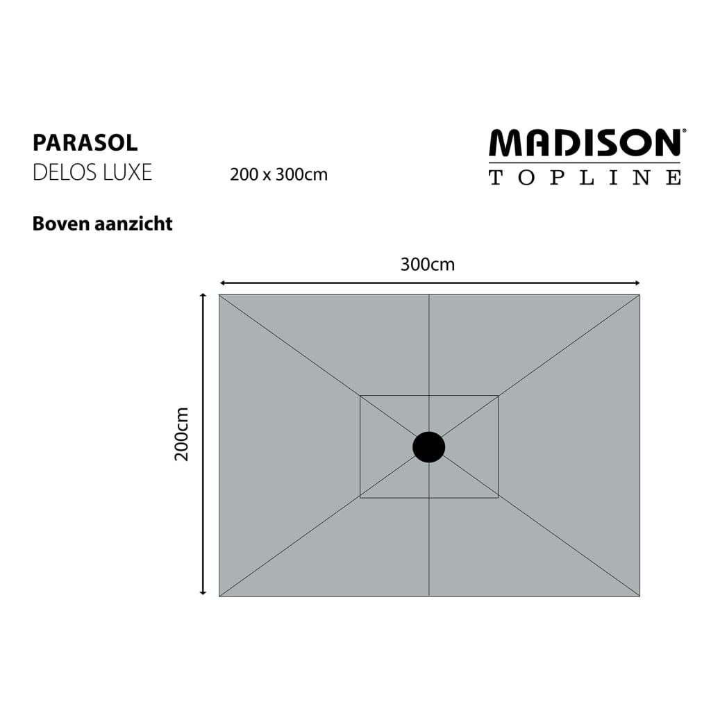 Madison Sonnenschirm Delos Luxe 300x200 cm Grau PAC5P014