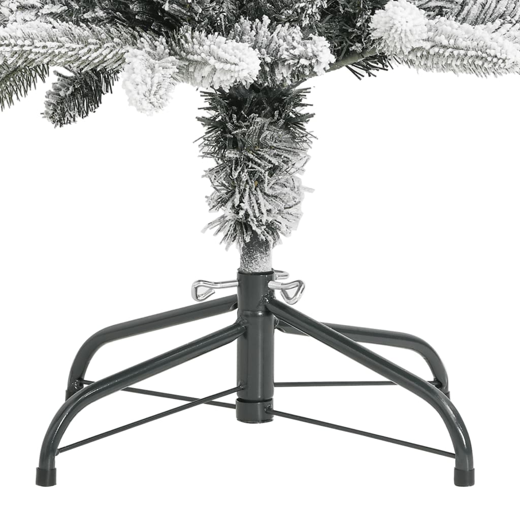 vidaXL Künstlicher Weihnachtsbaum Beschneit Schlank 120 cm PVC&PE