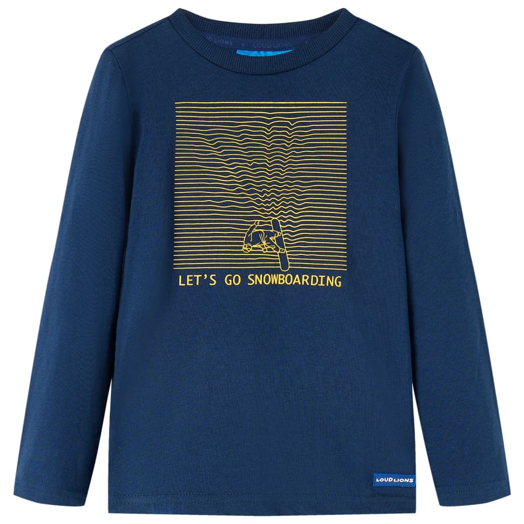 Kinder-Langarmshirt Marineblau 128