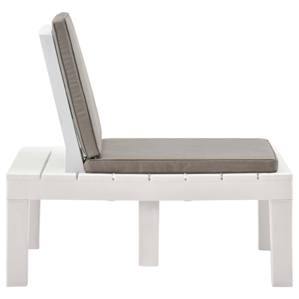 vidaXL Gartenstühle mit Auflagen 2 Stk. Kunststoff Weiß