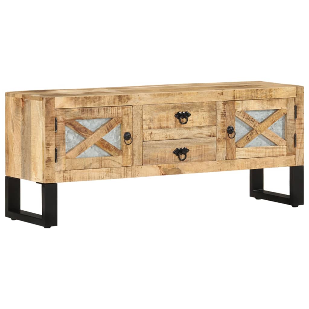 vidaXL TV-Schrank 110x30x45 cm Raues Mangoholz