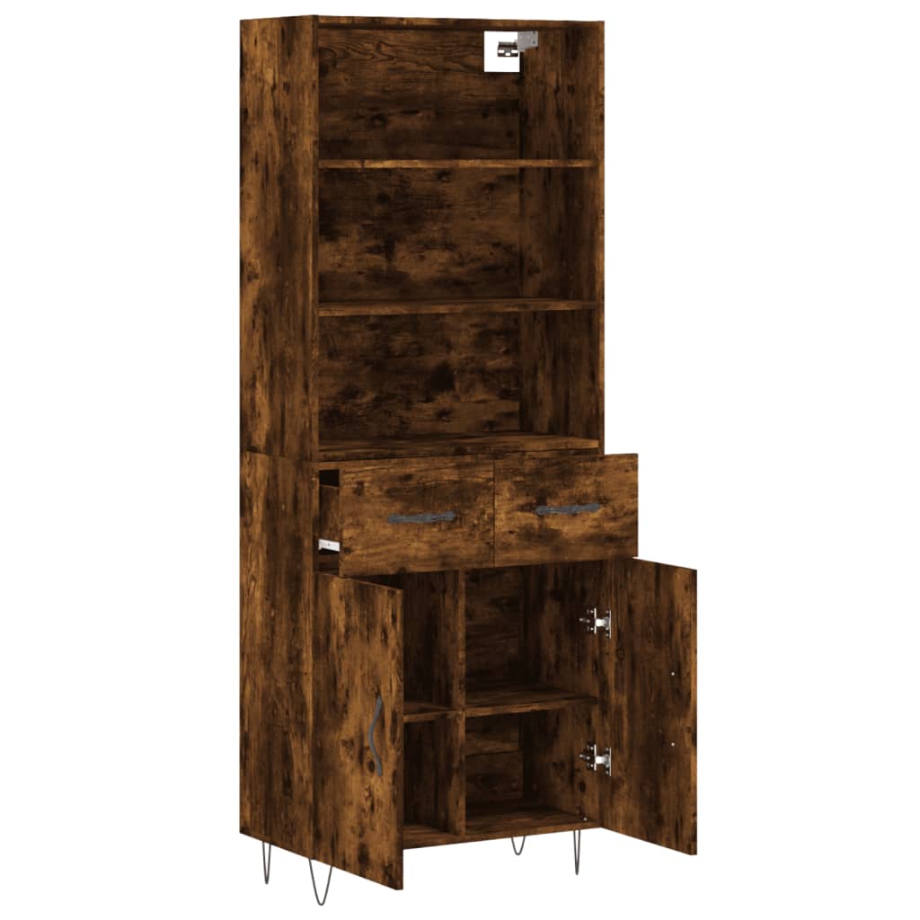 vidaXL Highboard Räuchereiche 69,5x34x180 cm Holzwerkstoff