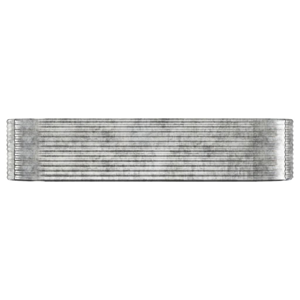 vidaXL Hochbeet Pulverbeschichteter Stahl 322x100x68 cm Silbern