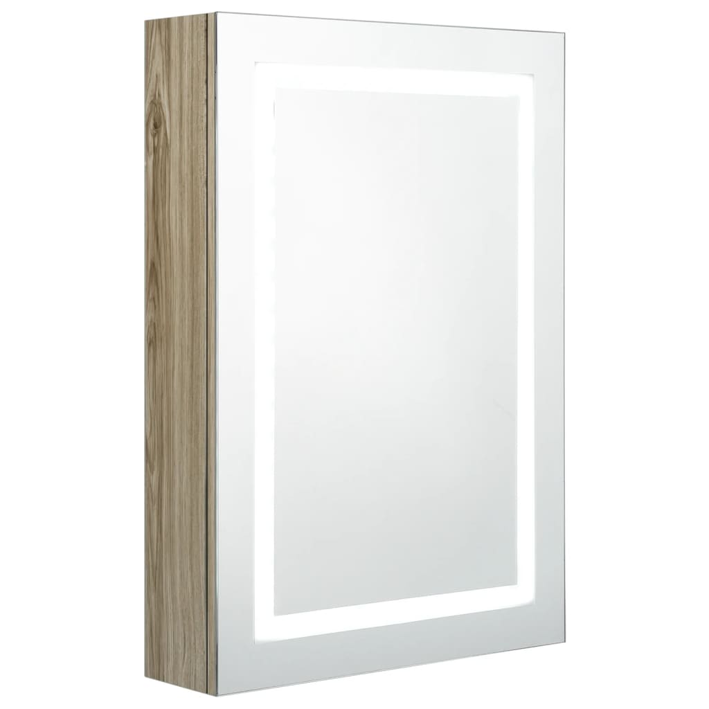 vidaXL LED-Spiegelschrank fürs Bad Eichenoptik 50x13x70 cm