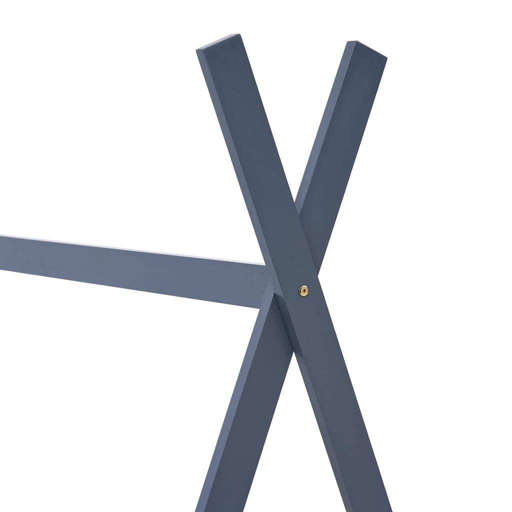 vidaXL Kinder-Bettgestell Grau Massivholz Kiefer 70 x 140 cm