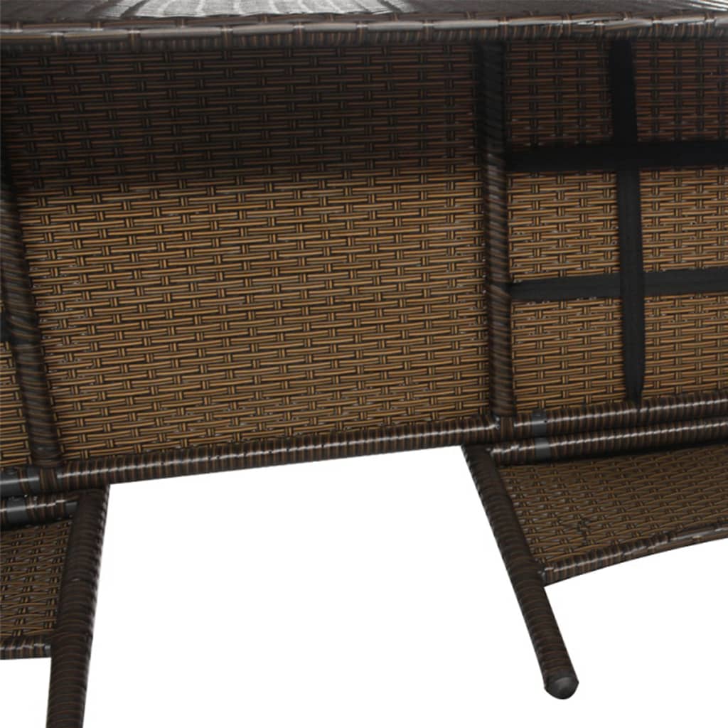 vidaXL 2-Sitzer-Gartensofa mit Teetisch Poly Rattan Braun