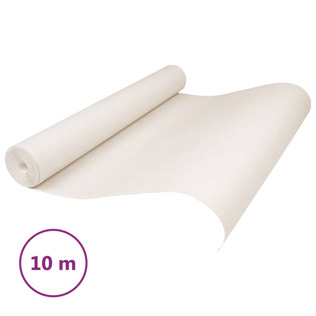 vidaXL Vliestapete 3D Einfarbig Creme 10x0,53 m