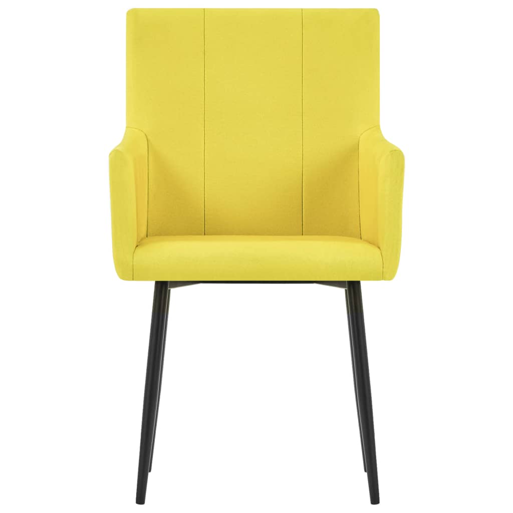 vidaXL Esszimmerstühle mit Armlehnen 4 Stk. Gelb Stoff