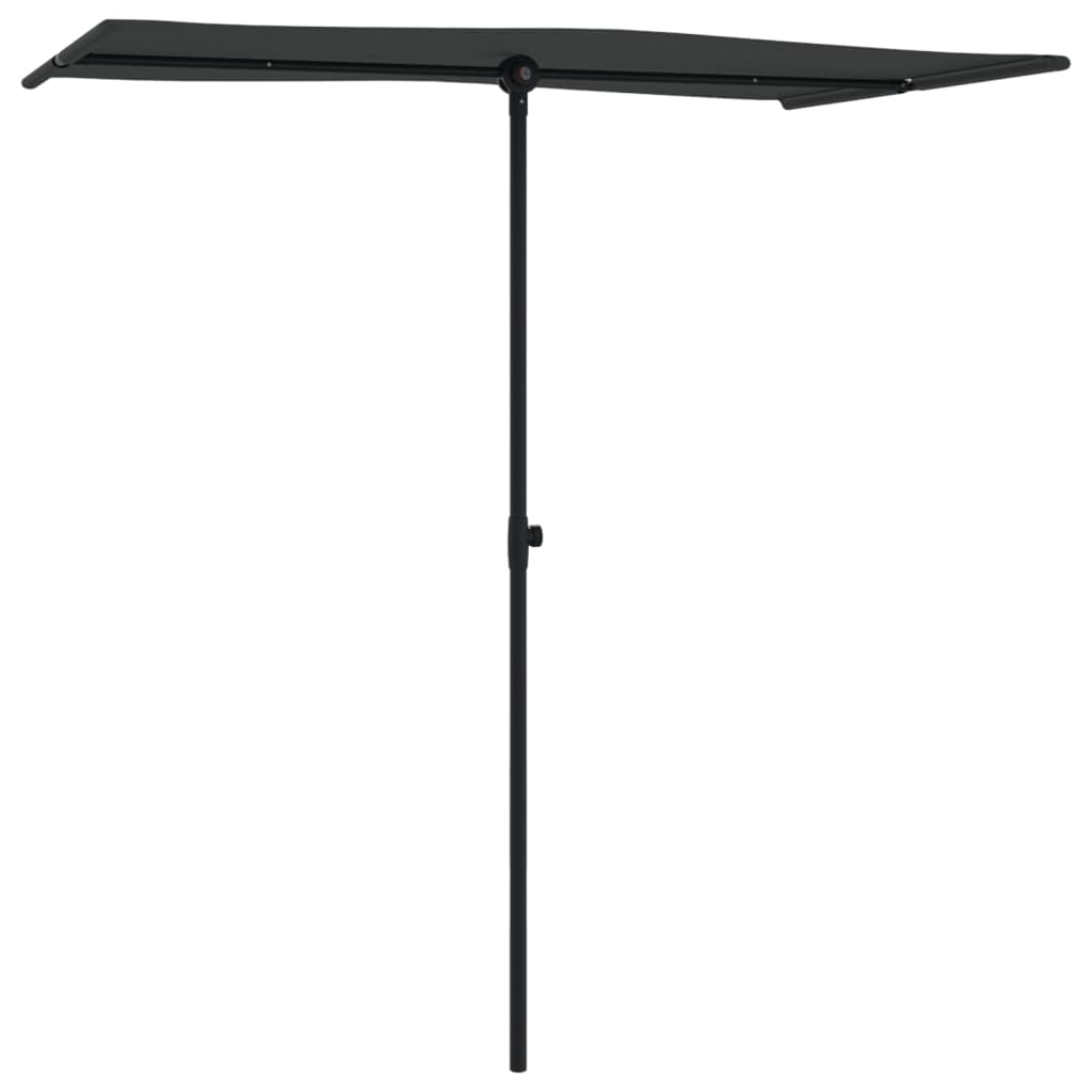 vidaXL Sonnenschirm mit Aluminium-Mast 180x110 cm Schwarz