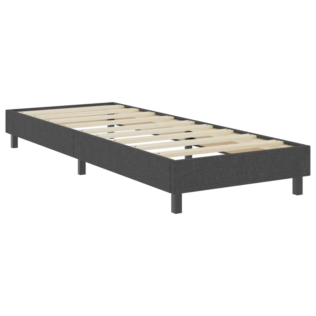 vidaXL Boxspringbett Dunkelgrau Stoff 90x200 cm