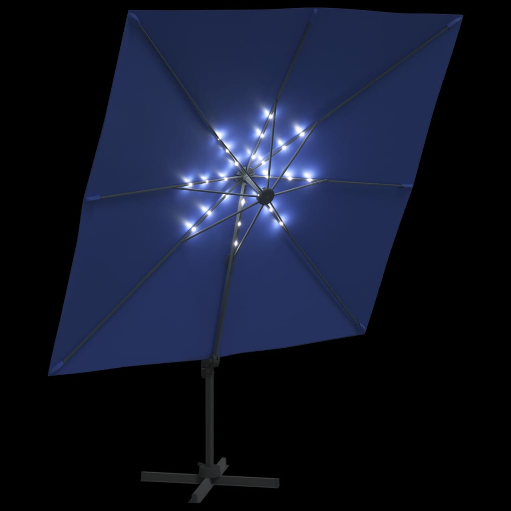 vidaXL LED-Ampelschirm Azurblau 400x300 cm