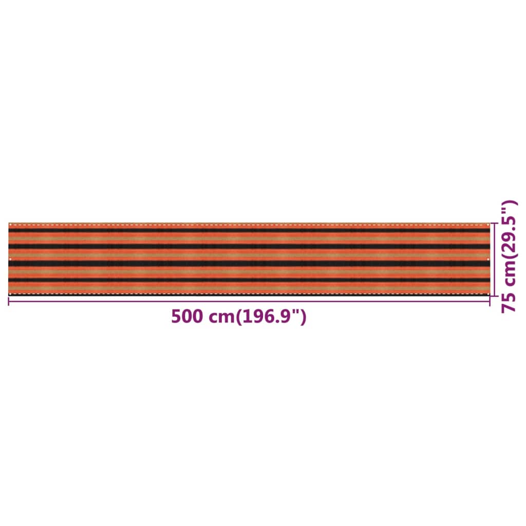 vidaXL Balkon-Sichtschutz Mehrfarbig 75x500 cm HDPE