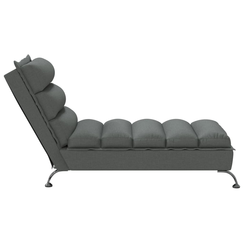 vidaXL Chaiselongue mit Kissen Dunkelgrau Stoff