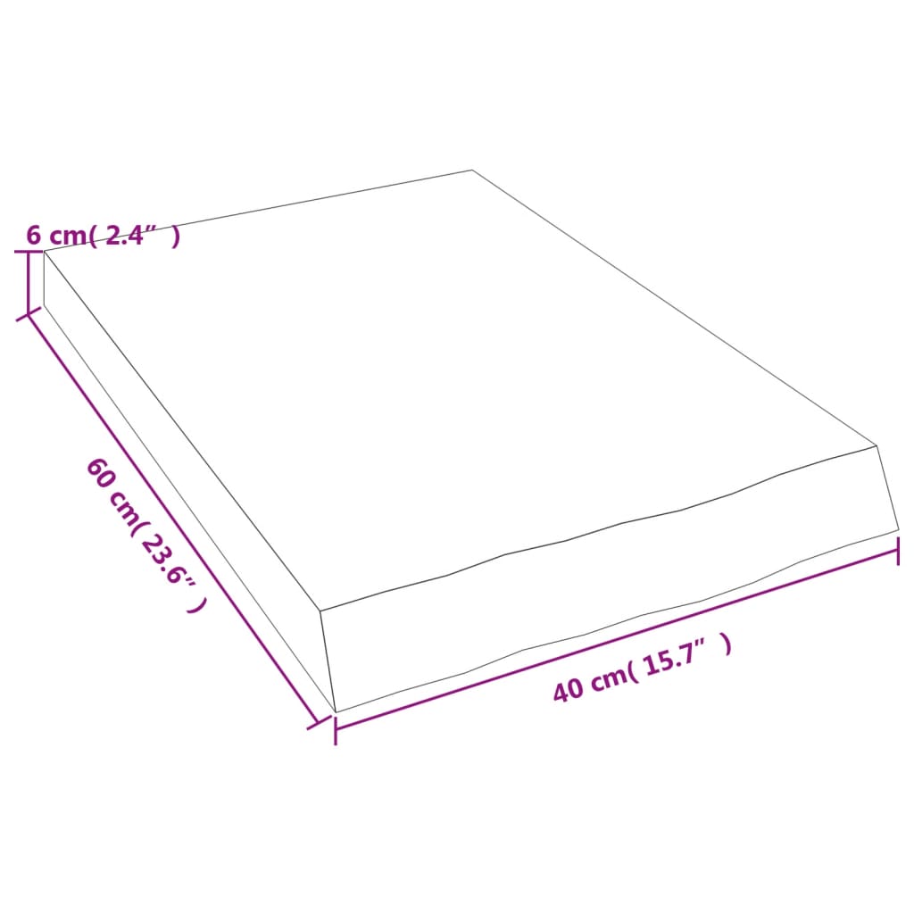 vidaXL Waschtischplatte Hellbraun 40x60x(2-6) cm Massivholz Behandelt