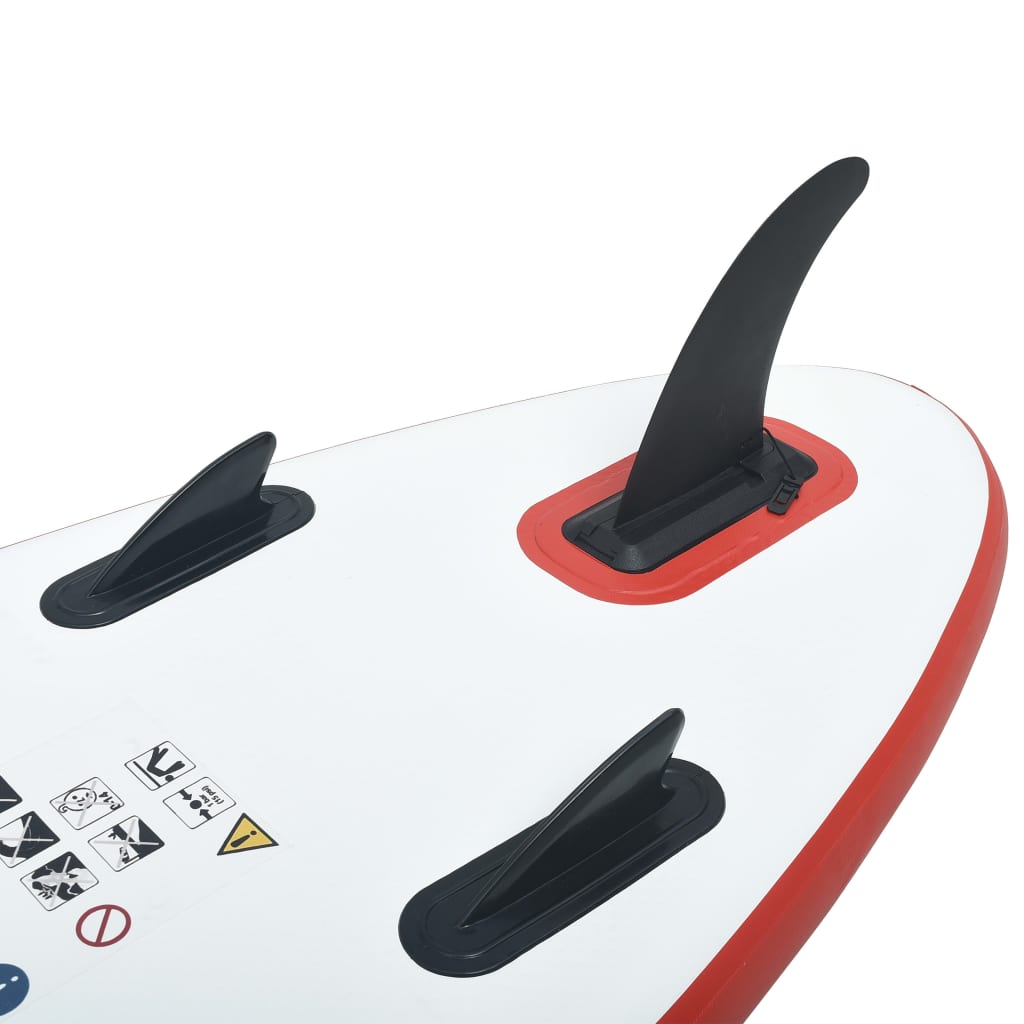 vidaXL Stand Up Paddle Surfboard SUP Aufblasbar Rot und Weiß