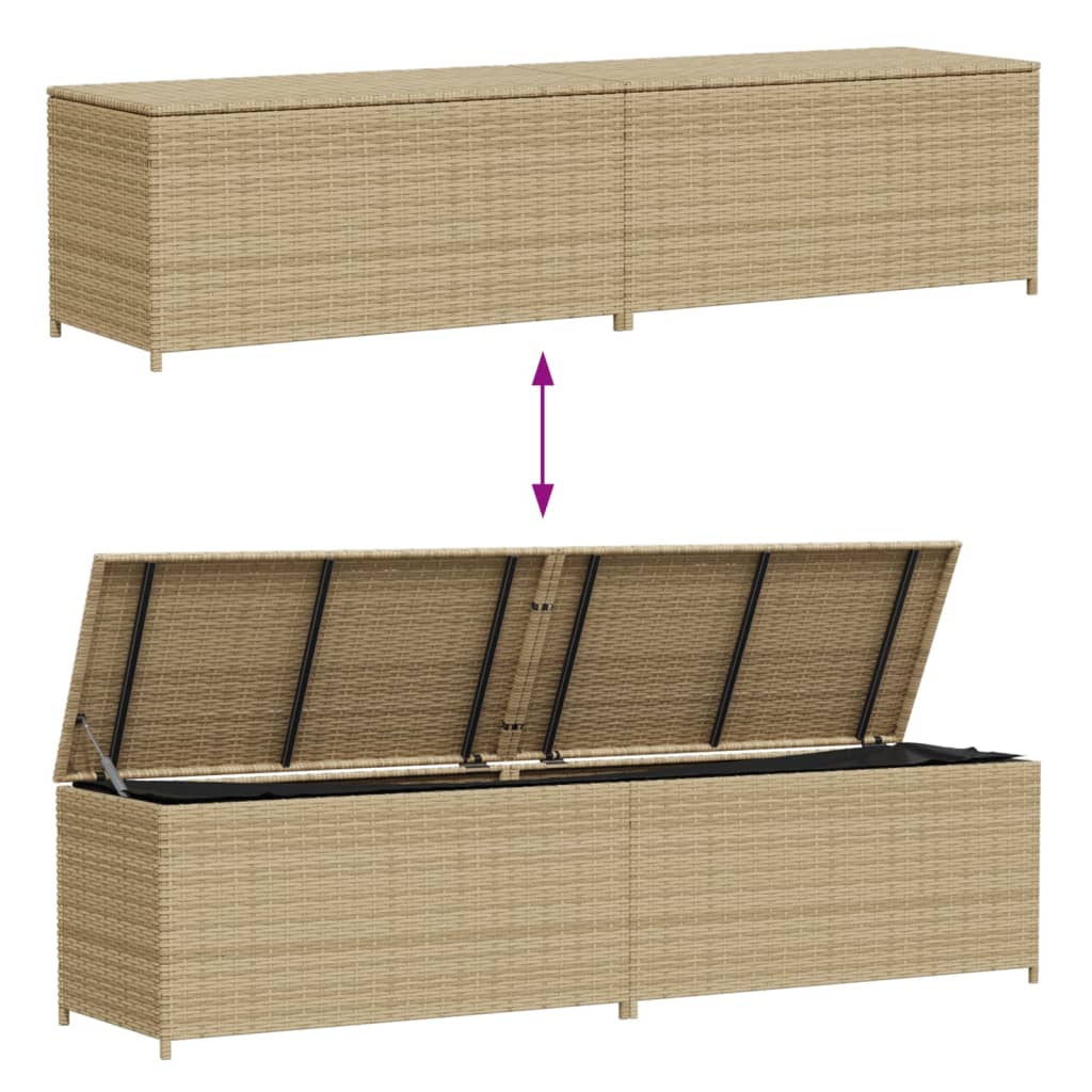 vidaXL Gartentruhe Beige 469L Poly Rattan