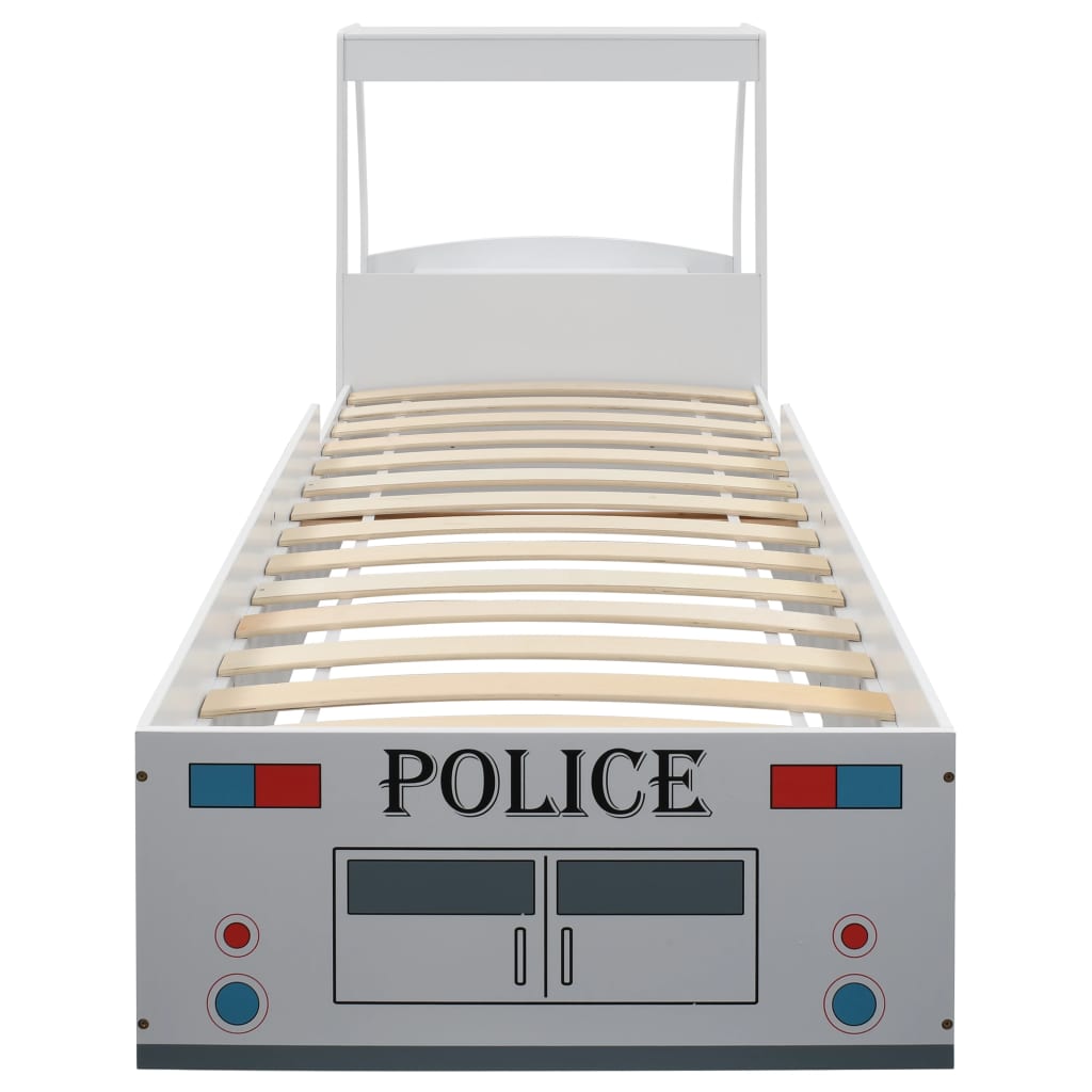 vidaXL Polizeiauto-Kinderbett mit Matratze 90x200 cm 7 Zone H2 H3