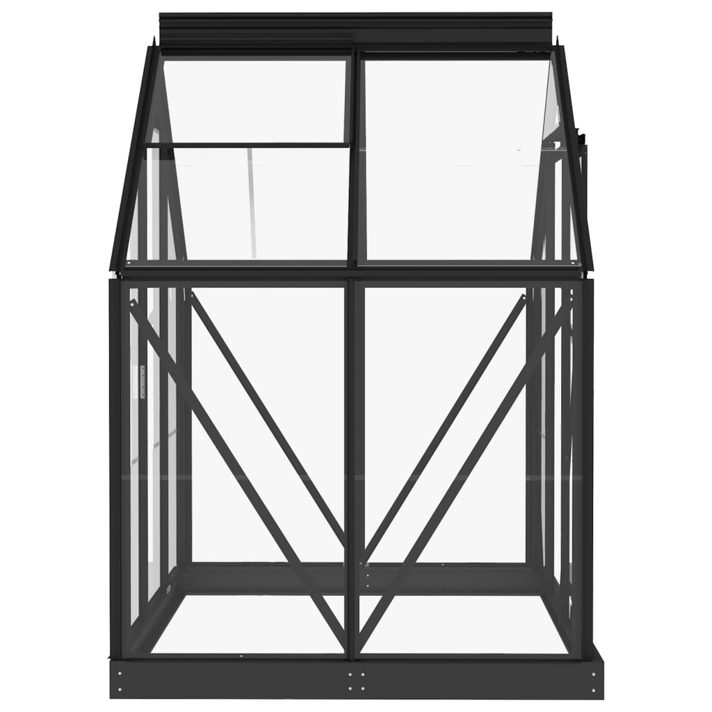 vidaXL Glas Gewächshaus Anthrazit 155x103x191 cm Aluminium
