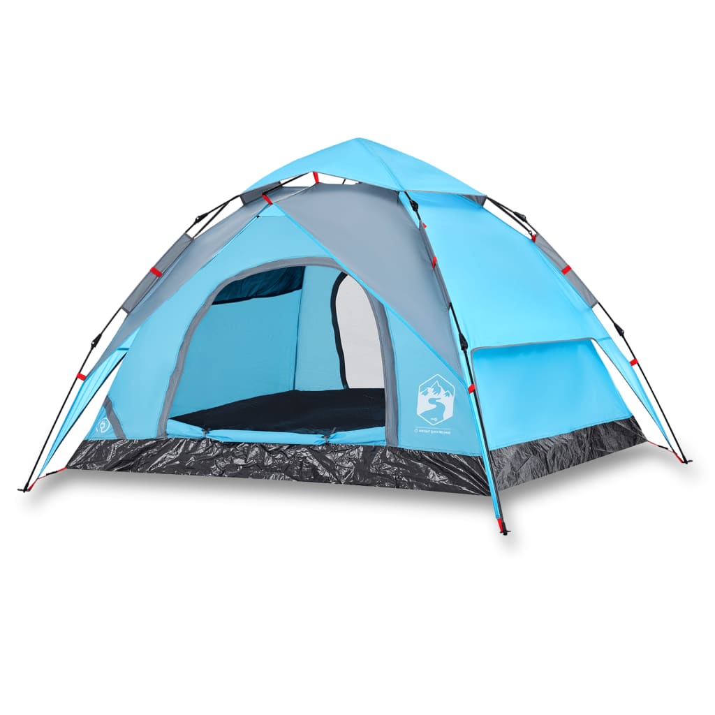 vidaXL Kuppel-Campingzelt 3 Personen Blau Quick Release