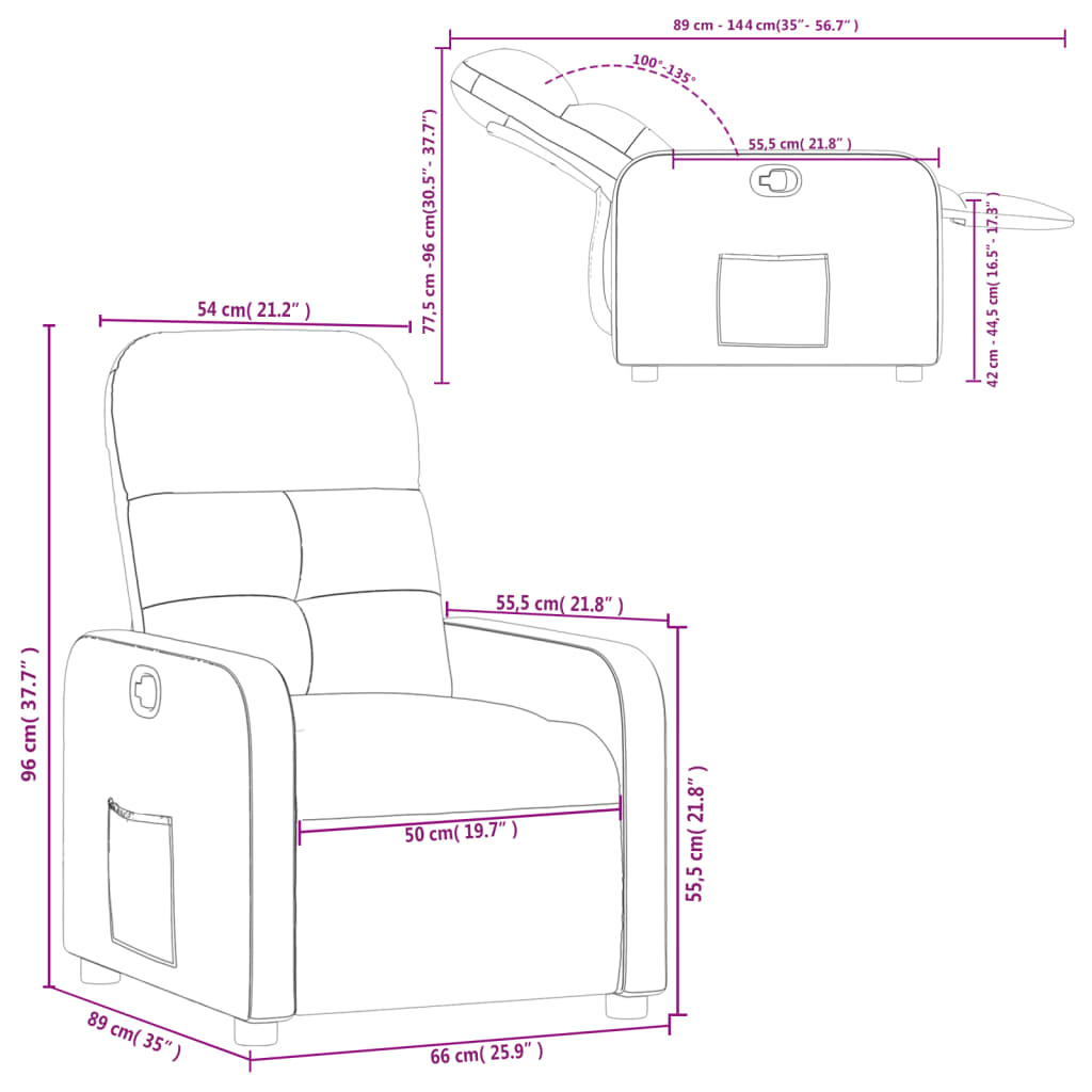 vidaXL Relaxsessel Creme Stoff