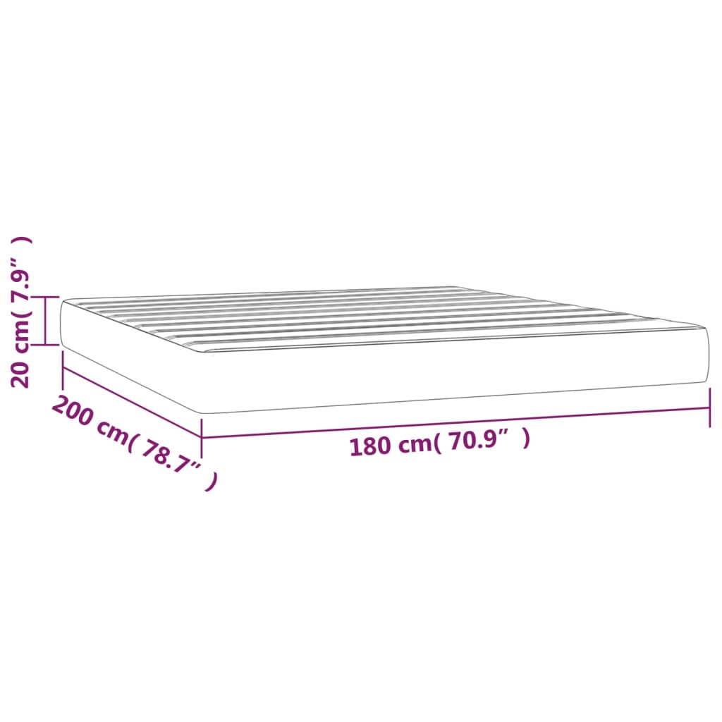 vidaXL Taschenfederkernmatratze Dunkelblau 180x200x20 cm Samt