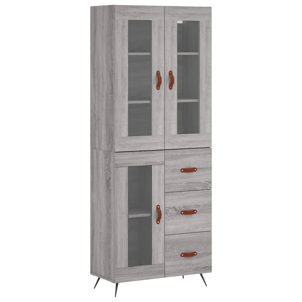 vidaXL Highboard Grau Sonoma 69,5x34x180 cm Holzwerkstoff