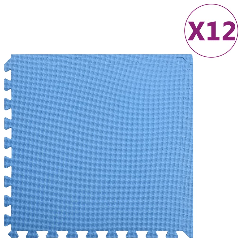 vidaXL Bodenmatten 12 Stk. 4,32 m² EVA-Schaum Blau