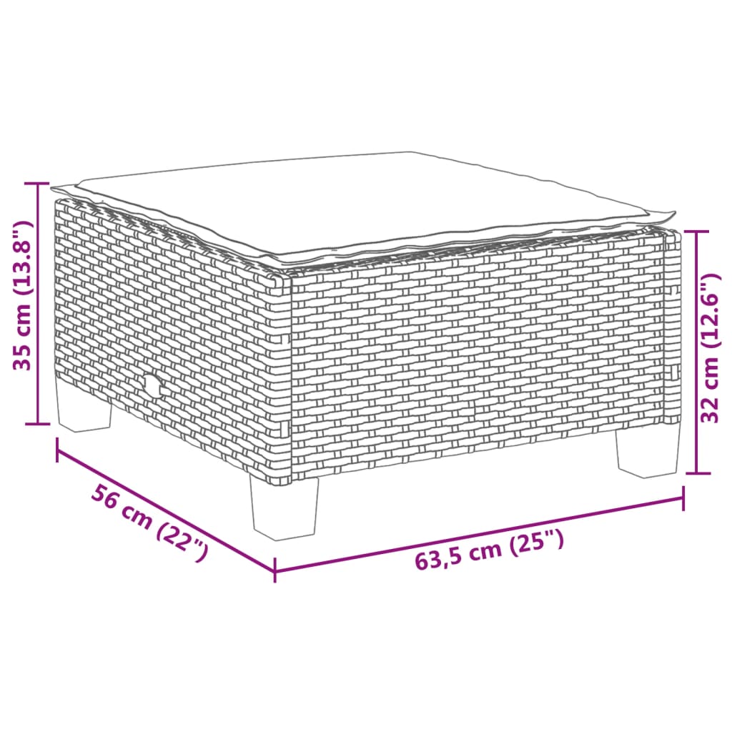 vidaXL 4-tlg. Garten-Sofagarnitur mit Kissen Grau Poly Rattan