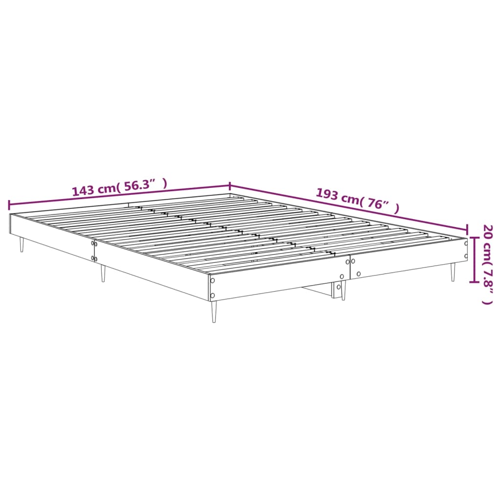 vidaXL Bettgestell Braun Eichen-Optik 140x190 cm Holzwerkstoff