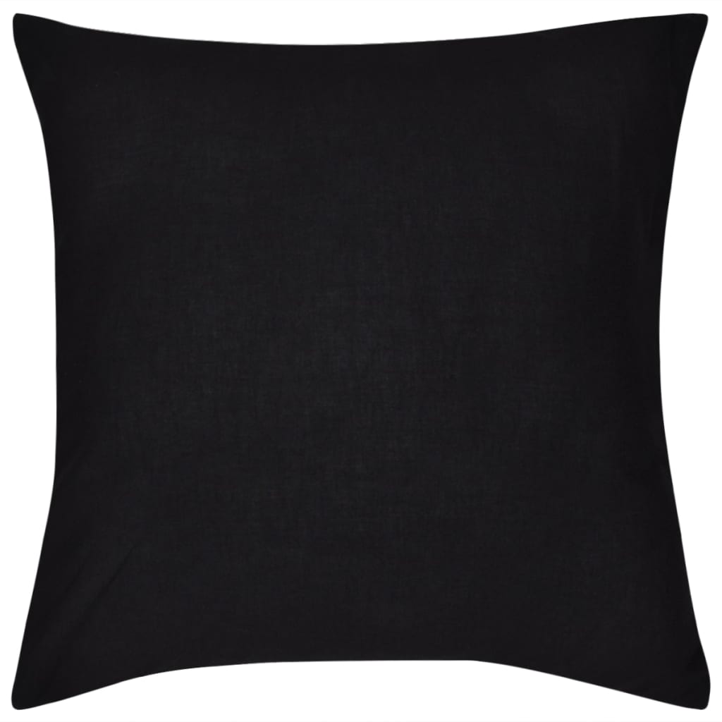 4 schwarze Kissenbezüge Baumwolle 40 x 40 cm