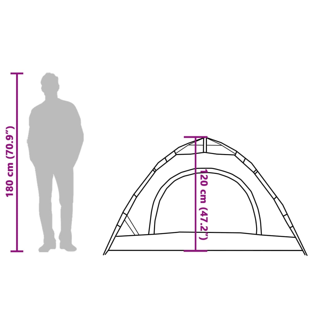 vidaXL Campingzelt 2 Personen Grün Quick Release