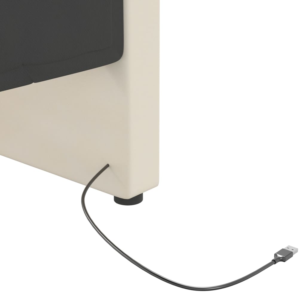 vidaXL Tagesbett mit Matratze USB Creme Samt 90x200 cm