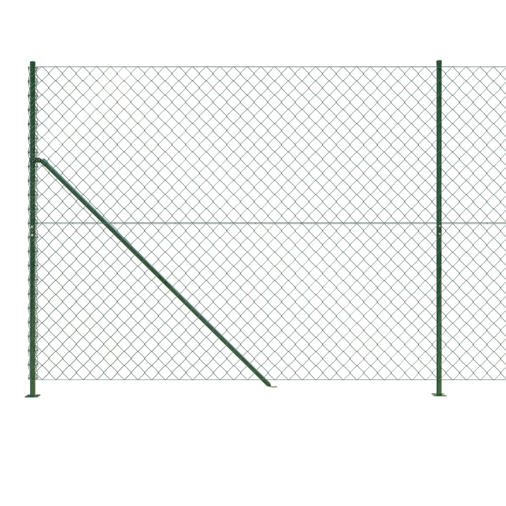 vidaXL Maschendrahtzaun mit Bodenflansch Grün 2x10 m