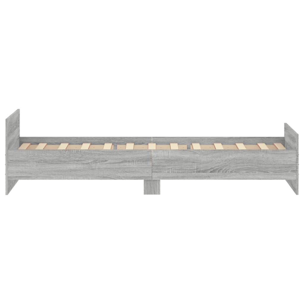 vidaXL Bettgestell Grau Sonoma 100x200 cm Holzwerkstoff