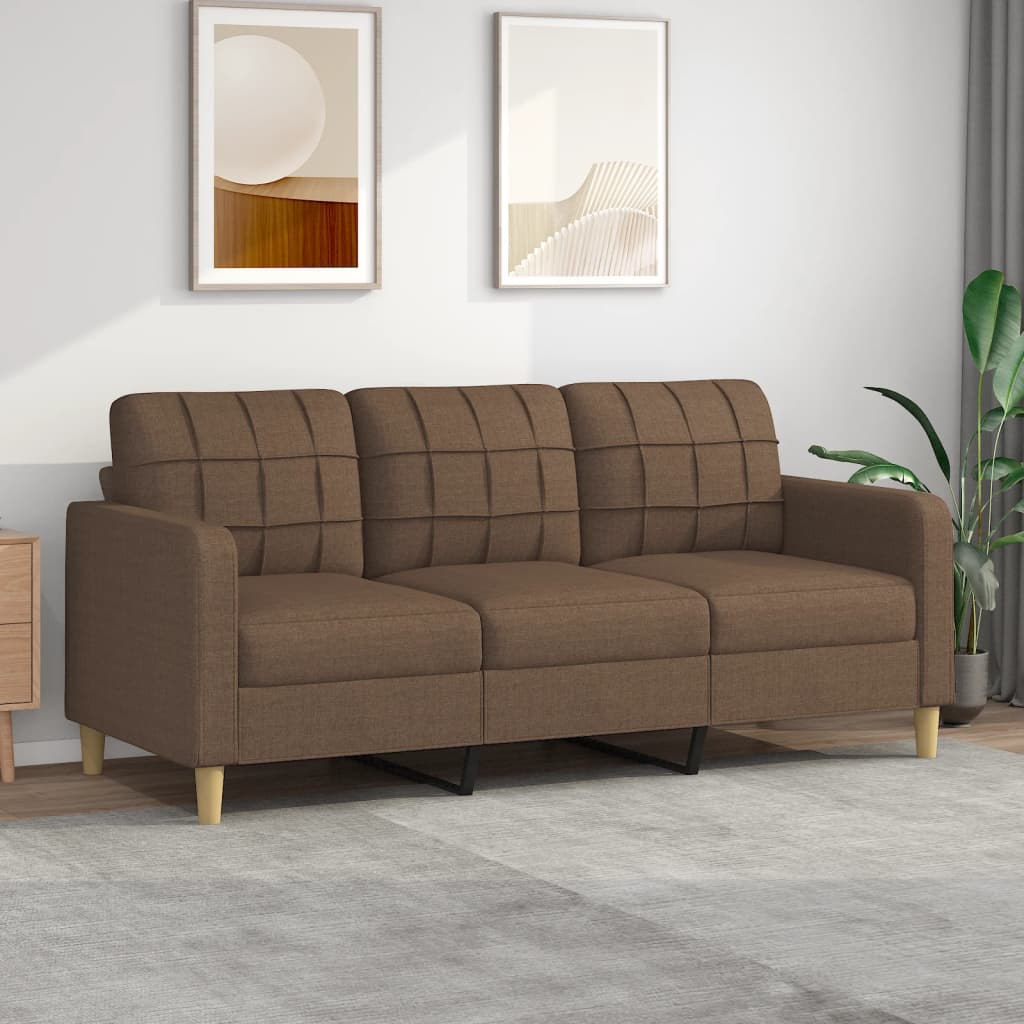 vidaXL 3-Sitzer-Sofa Braun 180 cm Stoff