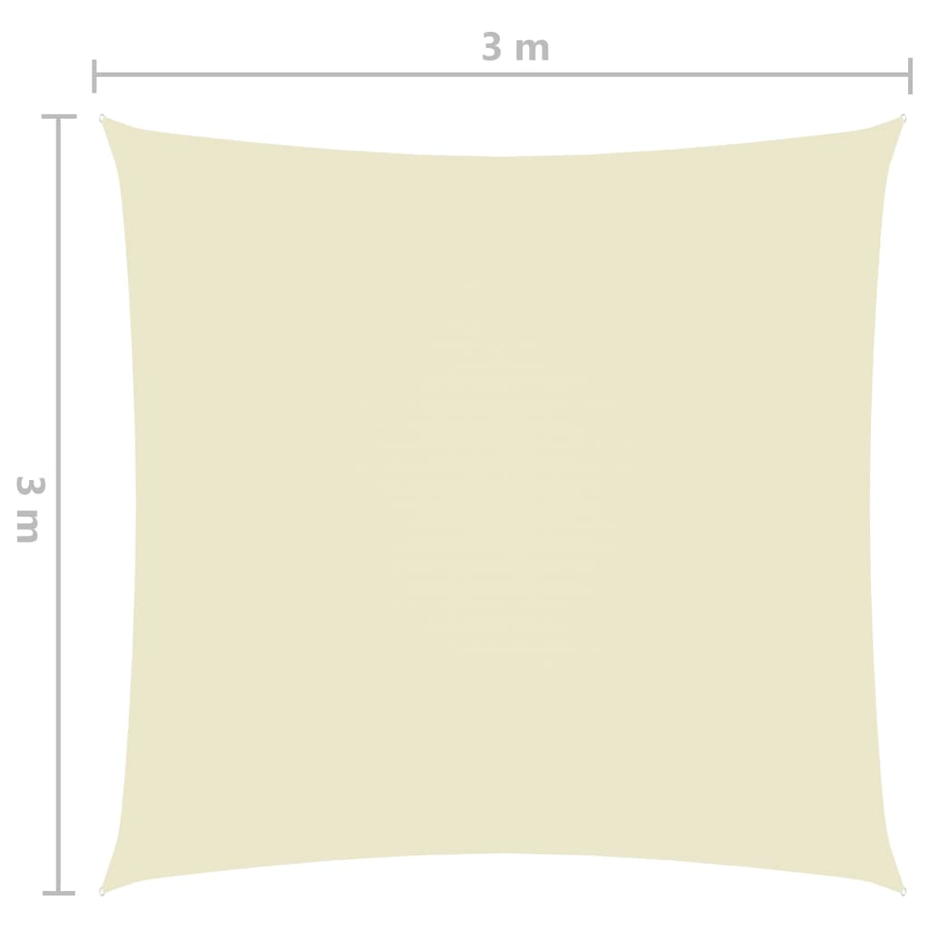 vidaXL Sonnensegel Oxford-Gewebe Quadratisch 3x3 m Creme