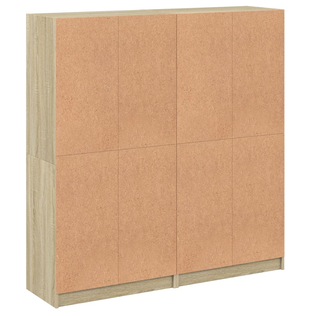 vidaXL Bücherschrank mit Türen Sonoma-Eiche 136x37x142cm Holzwerkstoff