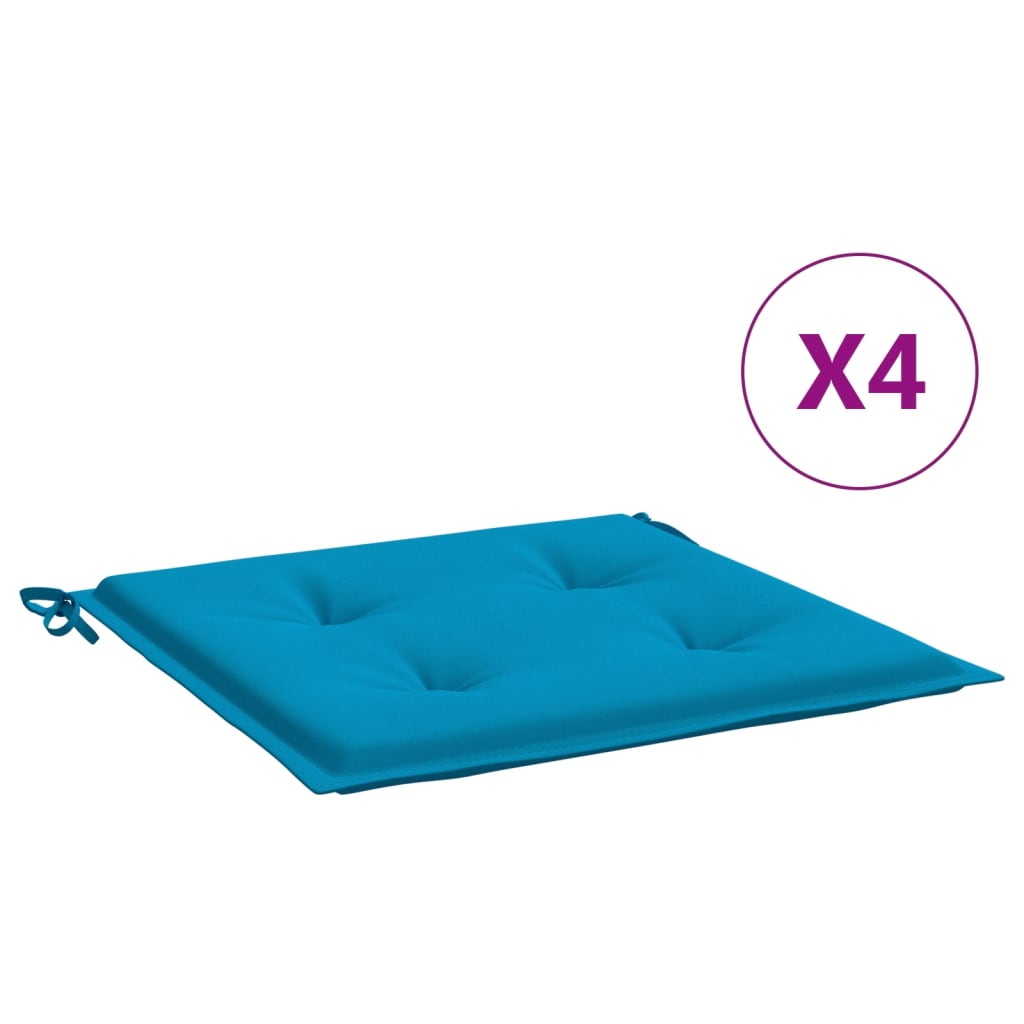 vidaXL Gartenstuhl-Kissen 4 Stk. Blau 40x40x3 cm